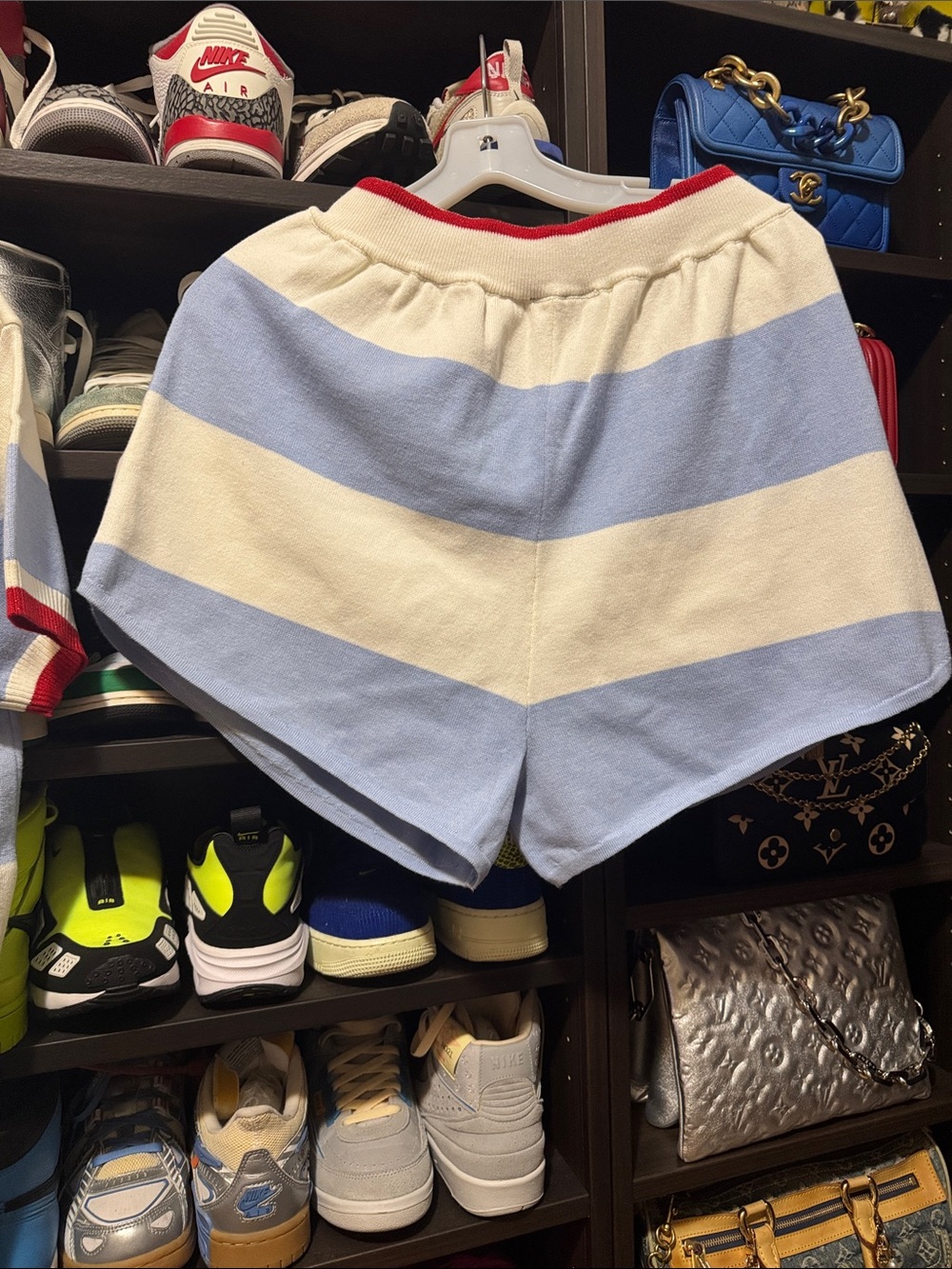 NWT Brianna Cannon Nantucket Stripe Knit Star Sequin Top & Shorts Set M - Picture 13 of 13